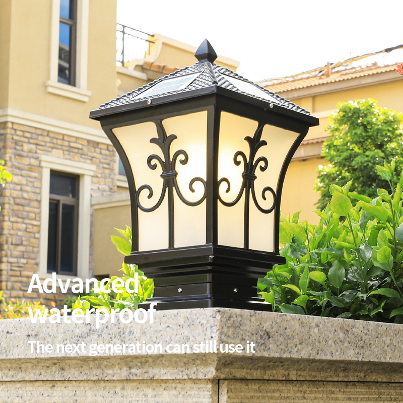 Garden Villa Gate Outdoor Led Aluminum Dc 12v 80 Ip65 Solar Pillar Lamp Waterproof Lamp Yard Fence Pillar Light