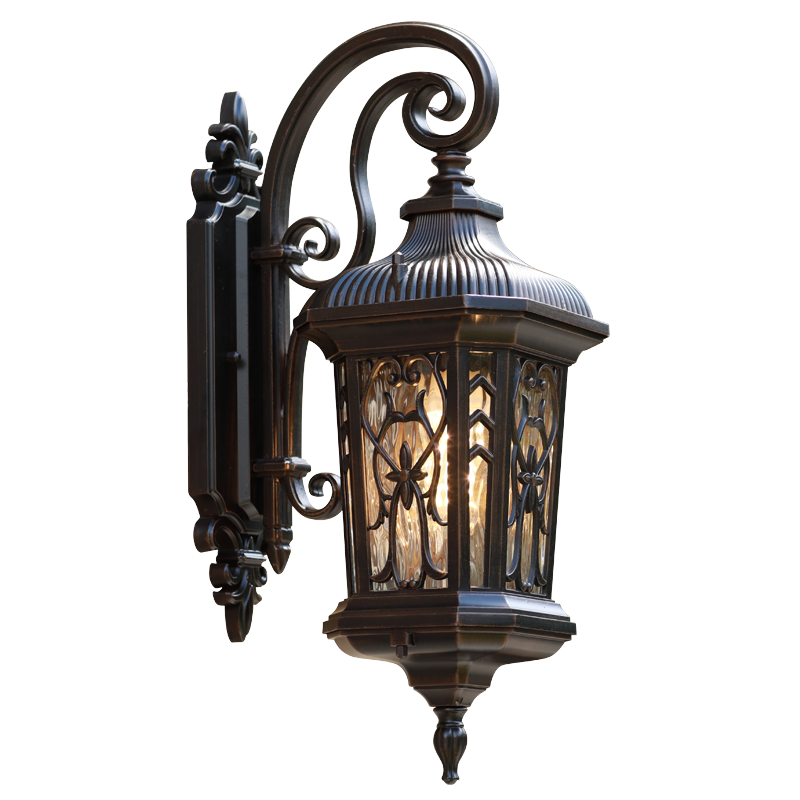 Classic Aluminium Garden Outdoor Wall Lamp Antique Clear Glass Contemporary European LED PC Aluminum Customized E27lamp Holder