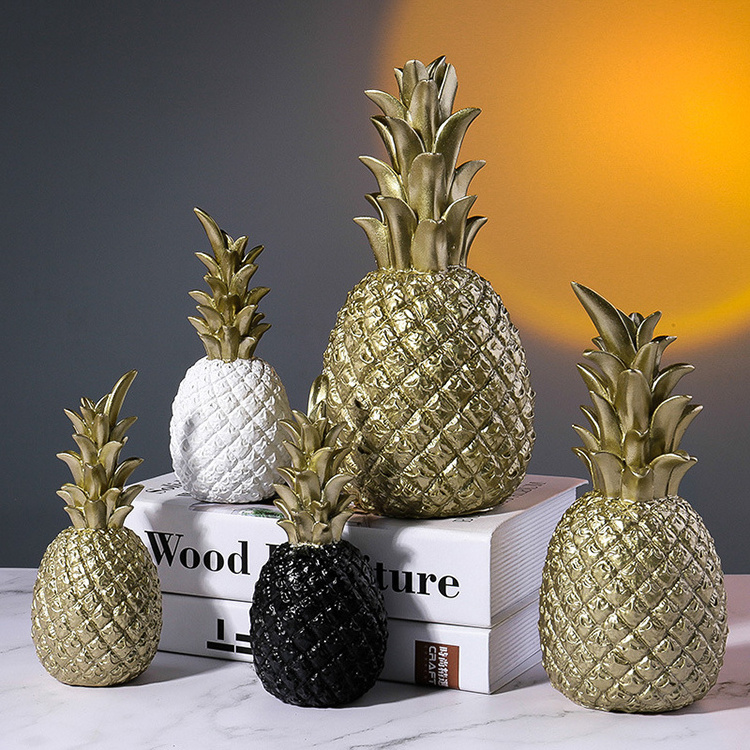 2022 hot selling pineapple ornament gold white black artificial pineapple decor for decor bedroom