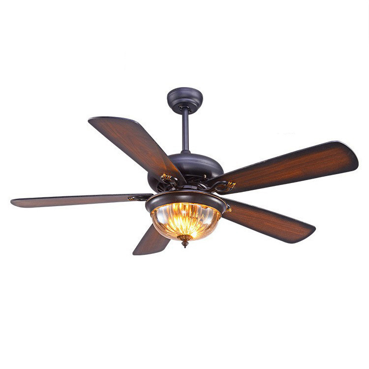 Modern Wood Ceiling Fan Light 52Cm 5 Blades Living Room Fan With Light Bedroom Decorative Ceiling Fan With Light