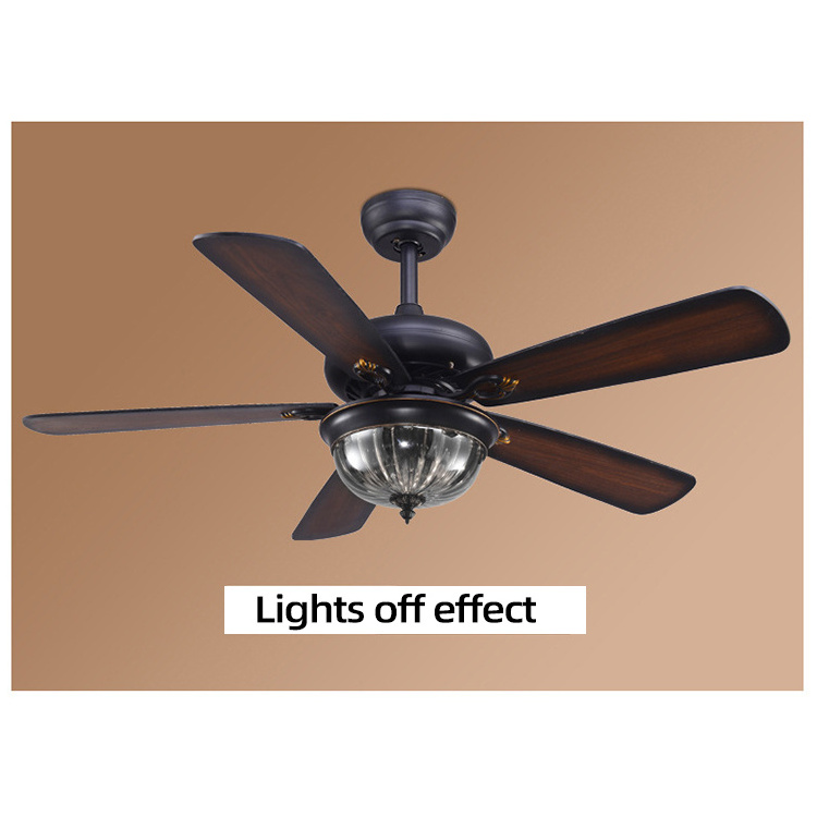 Modern Wood Ceiling Fan Light 52Cm 5 Blades Living Room Fan With Light Bedroom Decorative Ceiling Fan With Light