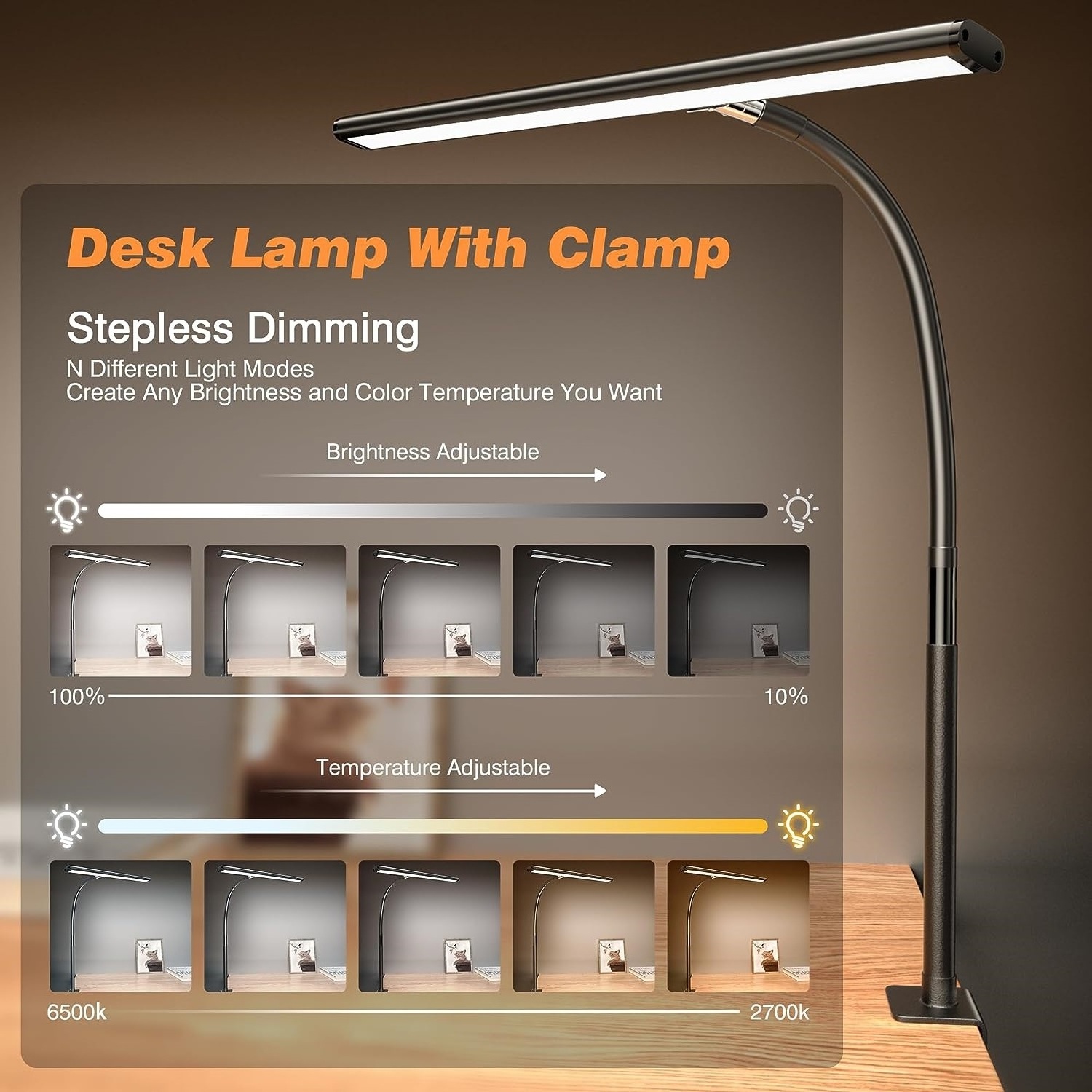 Lamp Clip Desk Lamp Touch Sensor Led Reading Light Desk Swing Arm Desk Lamp Manicure