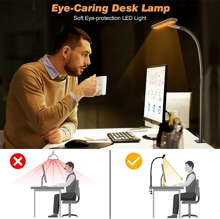 Lamp Clip Desk Lamp Touch Sensor Led Reading Light Desk Swing Arm Desk Lamp Manicure