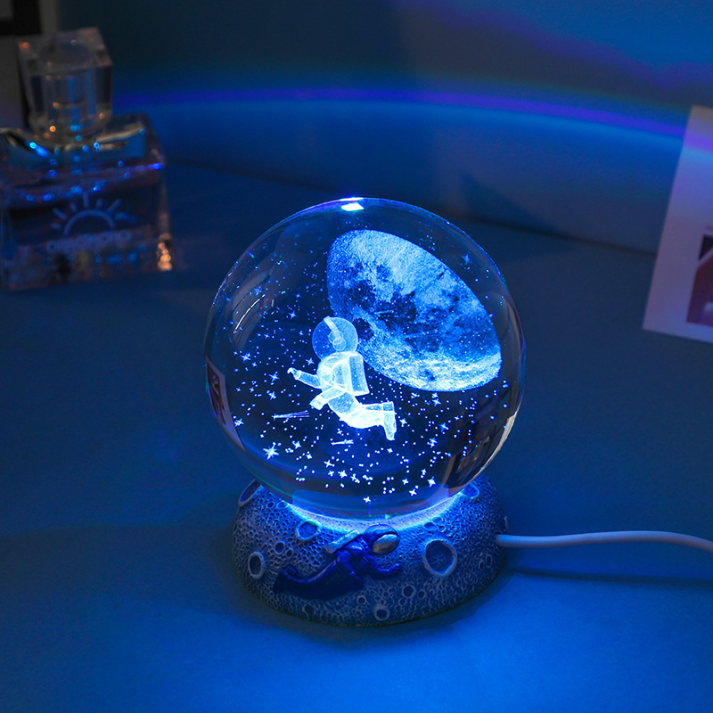 3D marine life crystal ball night light aquarium crystal ball night light suitable for birthday children's room study