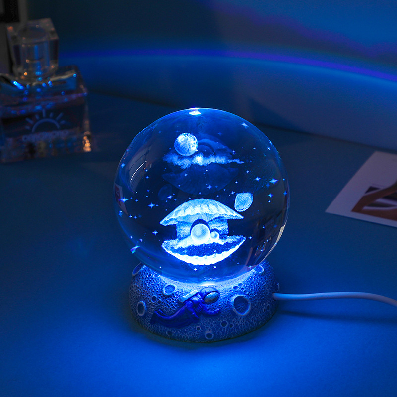 3D marine life crystal ball night light aquarium crystal ball night light suitable for birthday children's room study