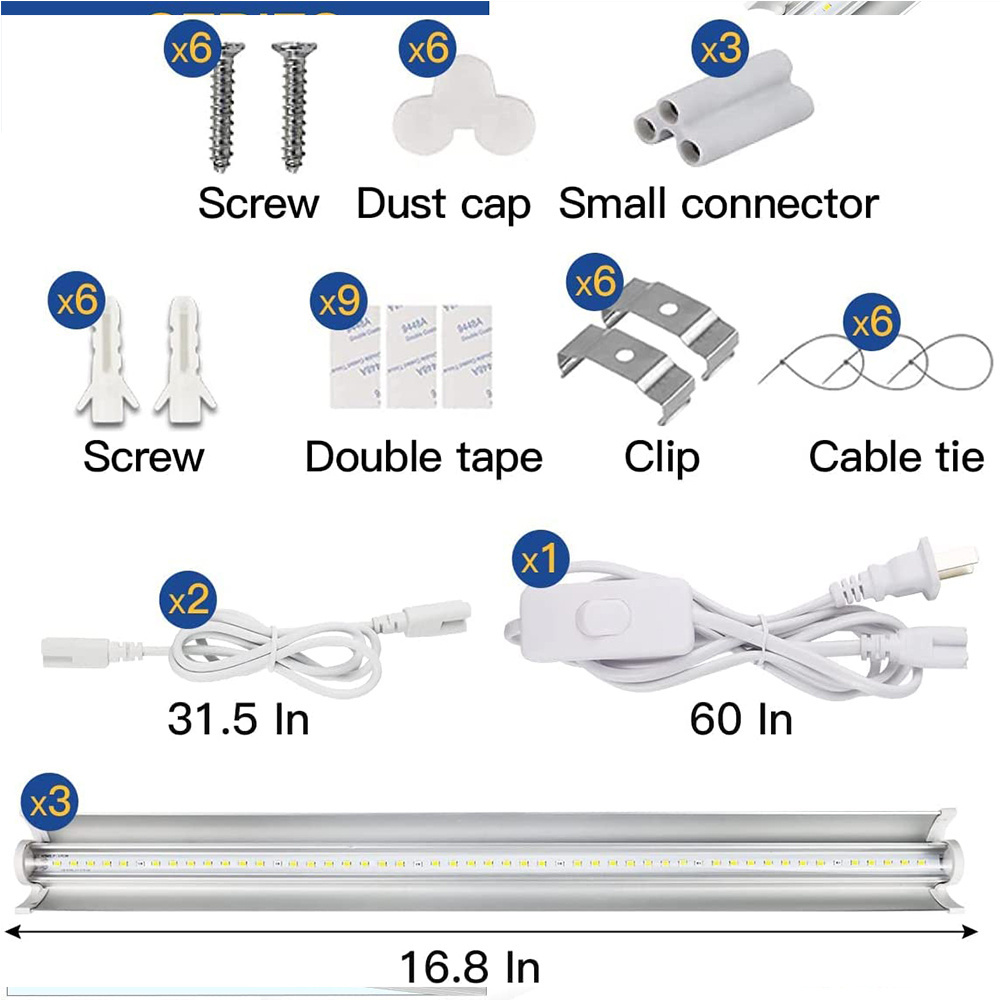 LED Grow Light Strips, T5 Full Spectrum White Plant Growing Lamp for Indoor Plants Hydroponic Seedling , with V-Shaped Reflector