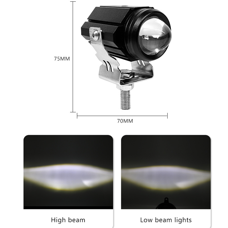 IP67 waterproof Hi/Lo Beam Super bright Fog Driving Auxillary Work Light Motorcycle LED Headlight