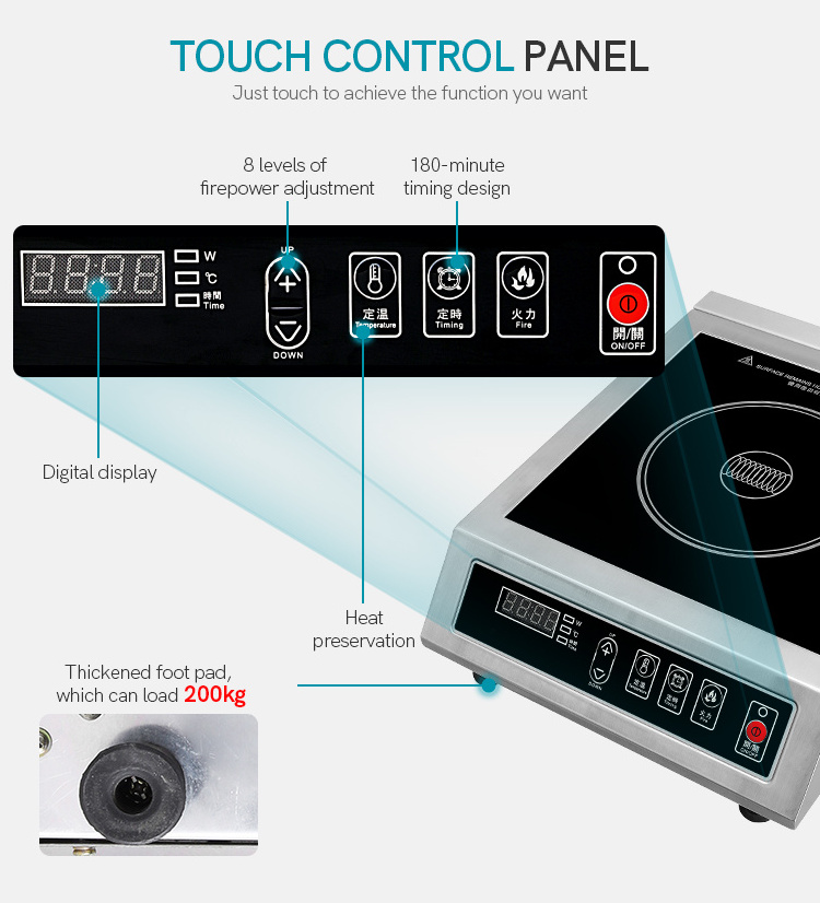 New Design 3500W Waterproof Induction Cooker 220V Ceramic Cooker For Commercial