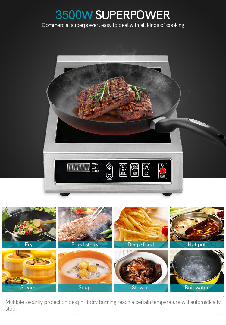 New Design 3500W Waterproof Induction Cooker 220V Ceramic Cooker For Commercial