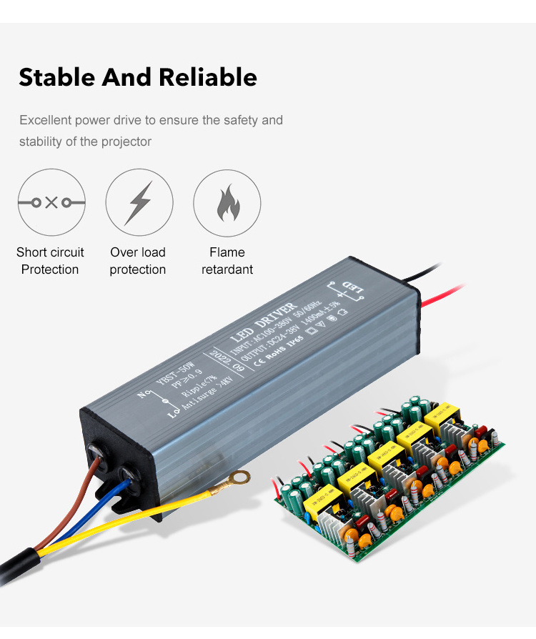 12V24V waterproof ip67 led light driver led 50w 1500ma constant current driver smart led driver 50w for flood light street light