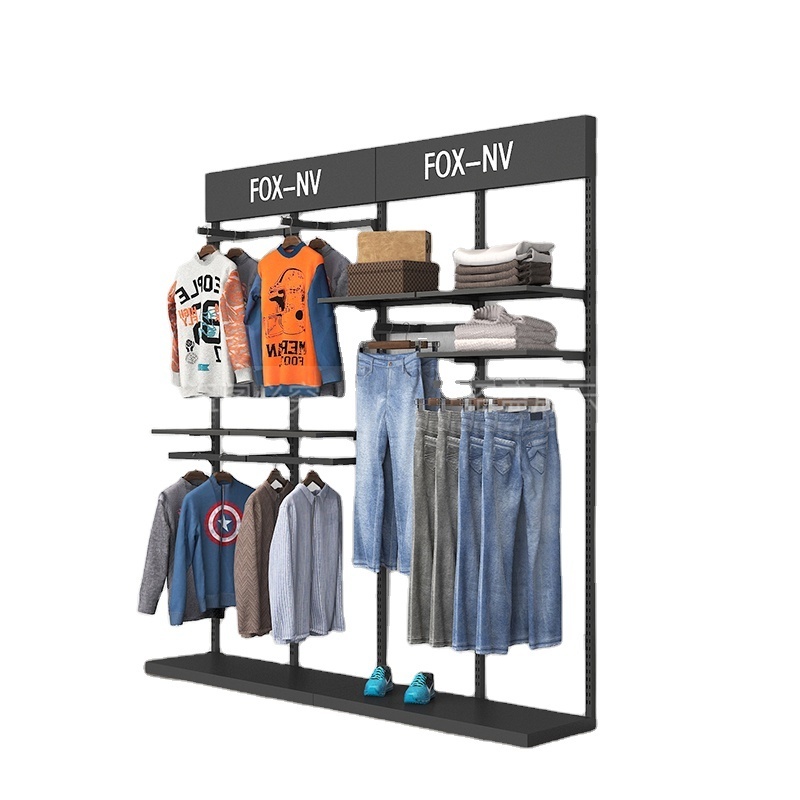 Clothes rack against the wall creative display rack high-grade shelves clothing display rack simple fashion floor type store