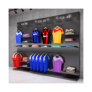 Wholesale Men Sportswear Clothes Shop Interior Design Custom black Store Fixtures Sport Clothing Display Rack for Clothing Store