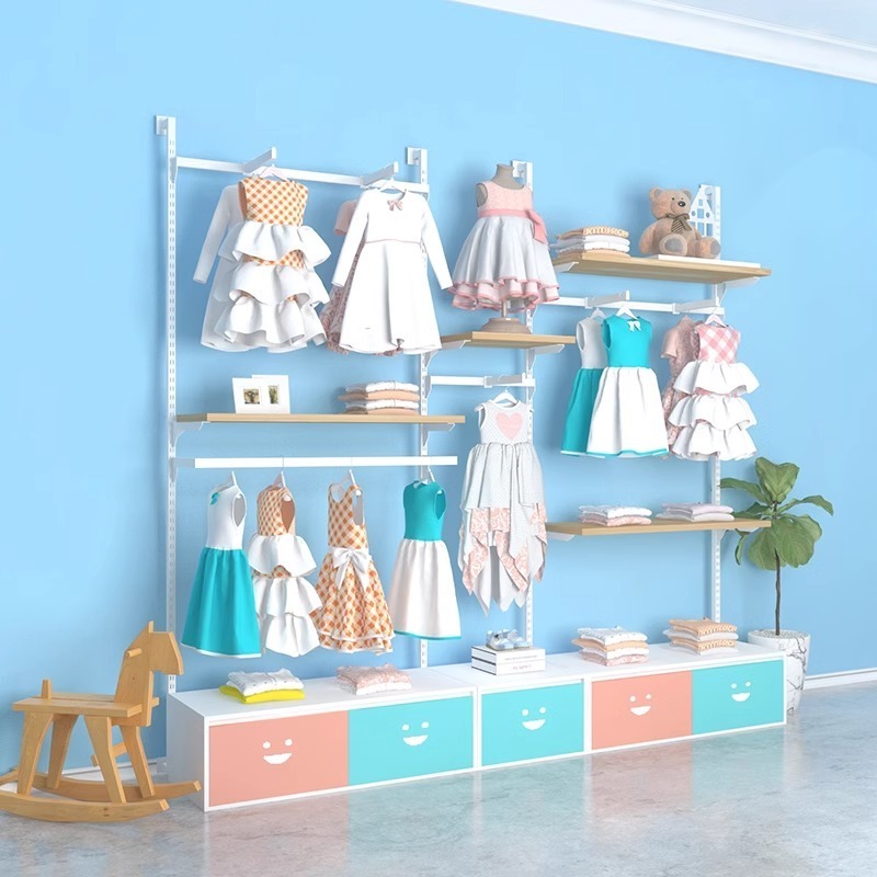 Wholesale Retail Children Clothing Store Furniture Kids Shop Fixture Baby Shop Display Rack