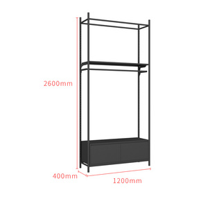 Multi-layer shop clothing shop display rack floor type display rack against the wall hanging clothes racks tall storage shelves