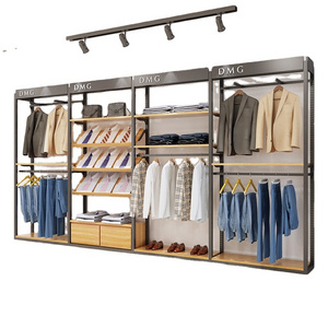 Men's clothing racks high-end clothing store display racks floor display racks on the wall suit shirt