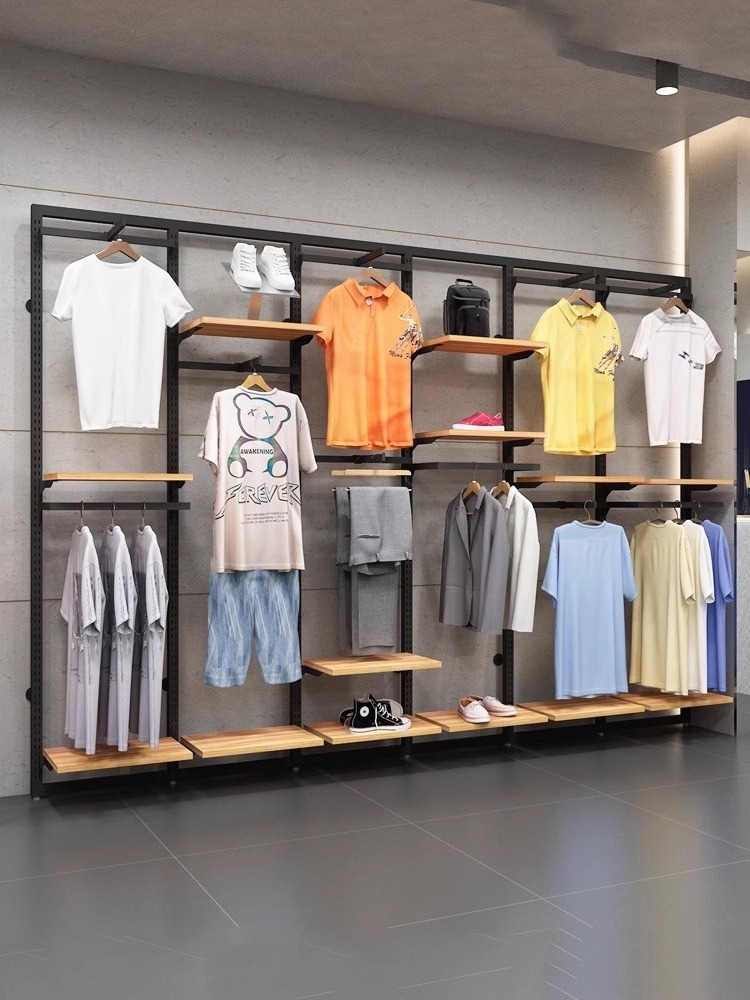 Business Men's and Women's Clothing Store Clothes Racks Display Racks Display Racks floating shelf with drawer