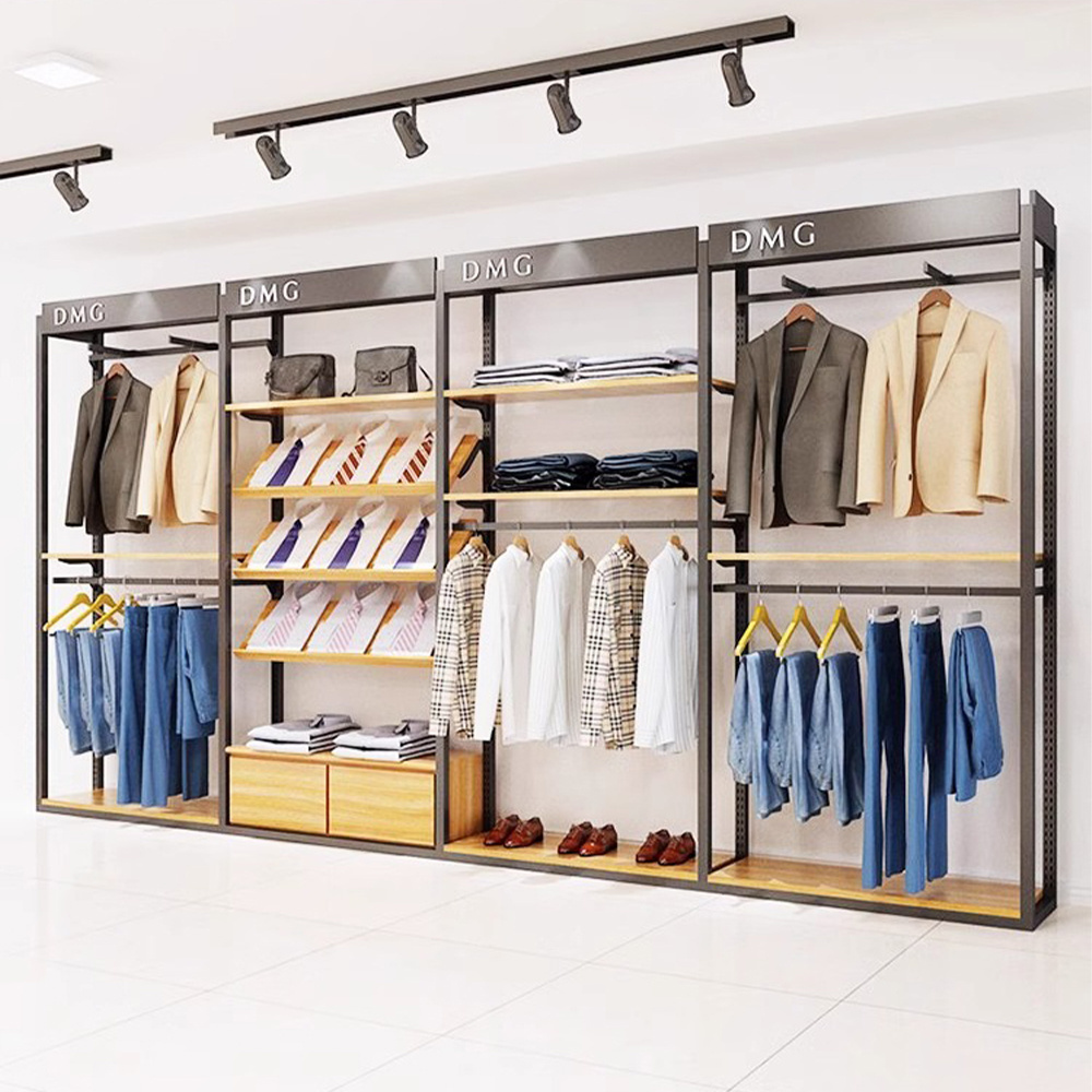 Men's clothing racks high-end clothing store display racks floor display racks on the wall suit shirt