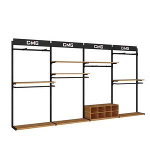 Floor-to-ceiling wall display rack men's shelves store special wall clothing store display rack