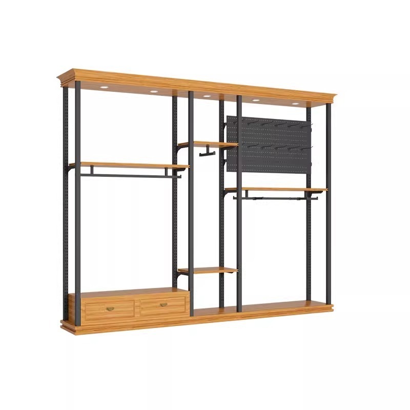 Solid wood clothing store suit men's shop display rack Store display rack display rack hanger