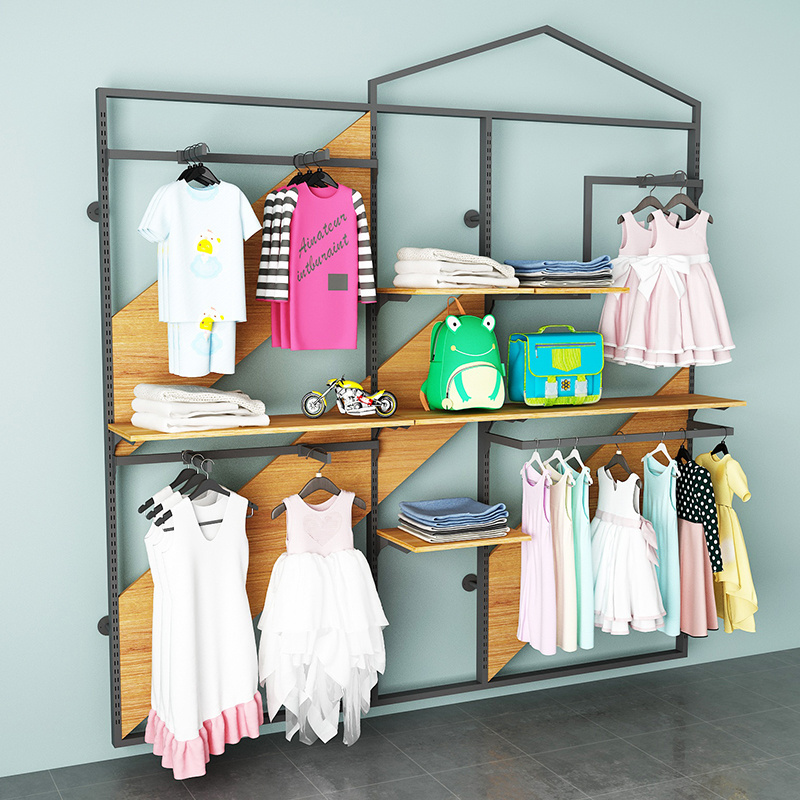 Clothing display rack display rack floor coat rack on the wall shop wall-mounted high-grade acrylic slatwall shelf