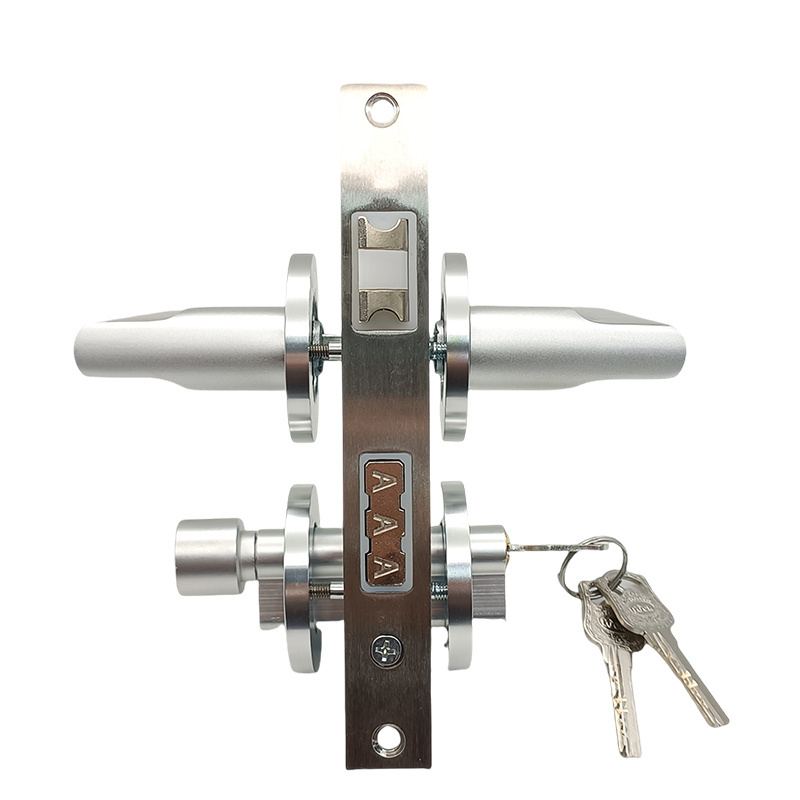 Factory direct silver secret room door lock Aluminum alloy combination door lock Copper lock cylinder Computer iron key