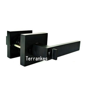 Heavy Duty Entry Door Levers Lock Privacy Door Knobs Hardware Front Door Handles Lever Lock Set Matte Black