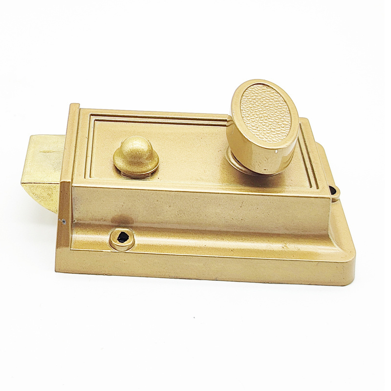 Night Latch Deadbolt Rim Lock traditional gate  Door Security Lock Finish in Gold