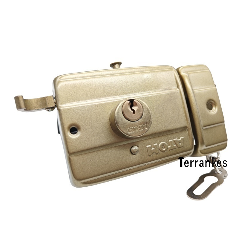 High quality and low price outdoor door security locks iron material housing brass core iron key