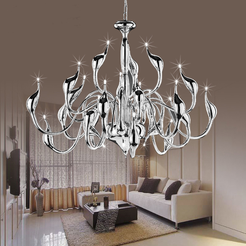 Art Deco European Candle Crystal LED Swan Chandeliers Ceiling Bedroom Living Room Modern Decoration luxury lighting chandelier