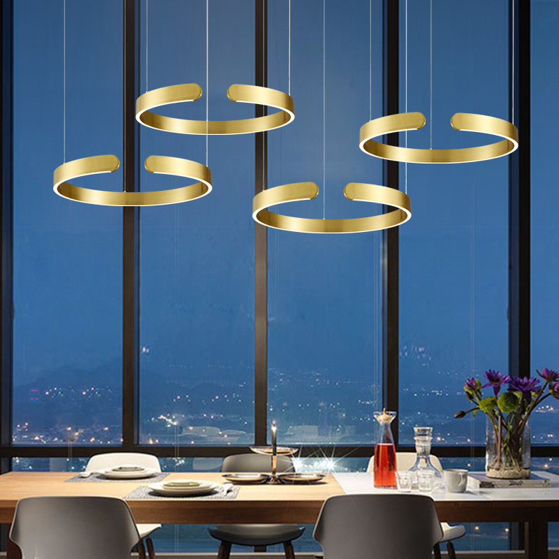 modern chandelier pendant round Aluminum circle pendant lamp for dinning room living room Led chandelier ceiling light