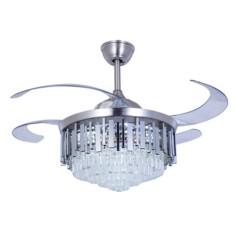 Best Selling Luxury Chandelier Home Living Room Bedroom Decoration Luster Pendant Lamp Led Ceiling Fan with Light Large Crystal