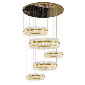 Chandeliers pendant lights long hanging lights fixtures large high ceiling gold staircase foyer luxury led crystal chandeliers