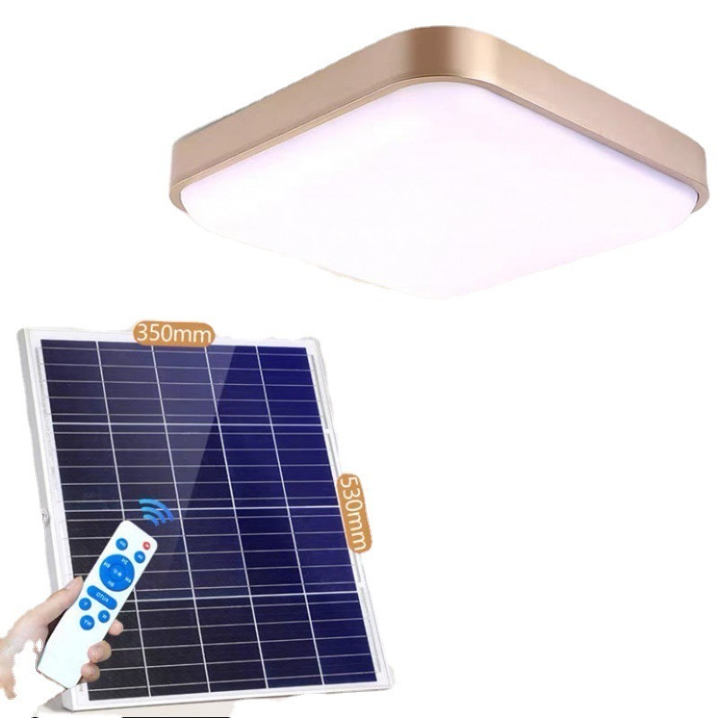 Super Bright Solar Indoor Square Big Garden Home Remote Control Energy-Saving LED Solar LED Ceiling Light