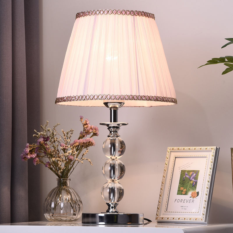 European Retro Crystal Desk Lamp Home Hotel Decoration Lighting Fixture Luxury Real Brass LED Table Light Nightstand Lamp