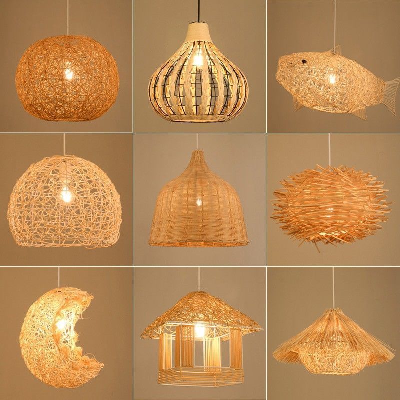 bamboo ceiling lights modern chandelier led hanging lighting chandeliers pendent light for kitchen island/bar/dining room