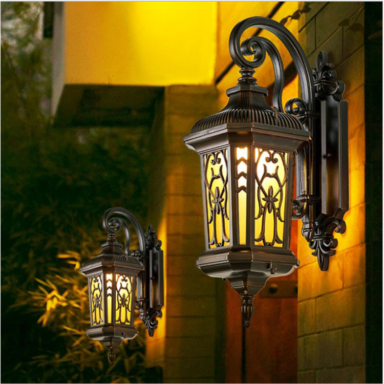 Contemporary Outdoor European Antique Clear Glass Fixture Garden LED Light Wall Lamp E27 Glass Waterproof LED Wall Lights