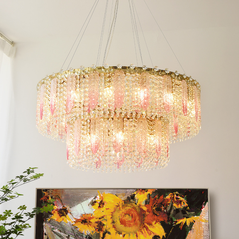 Hot Sale Industrial Retro Style Crystal Chandelier American Country Style Pendant Lamp For Dining Room and Home Decoration light