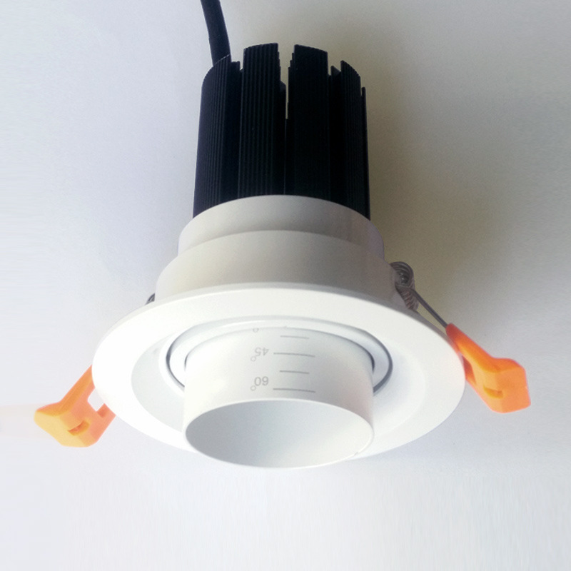 High Lumen Recessed Cob Adjustable Ceiling Down Lamp Aluminum Plastic Indoor 12watt Led Spotlights