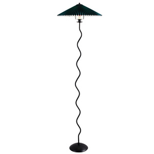 Whosale luxury pleated umbrella wrought iron floor lamp whit fabric shade living room bedroom corner standing floor lamp