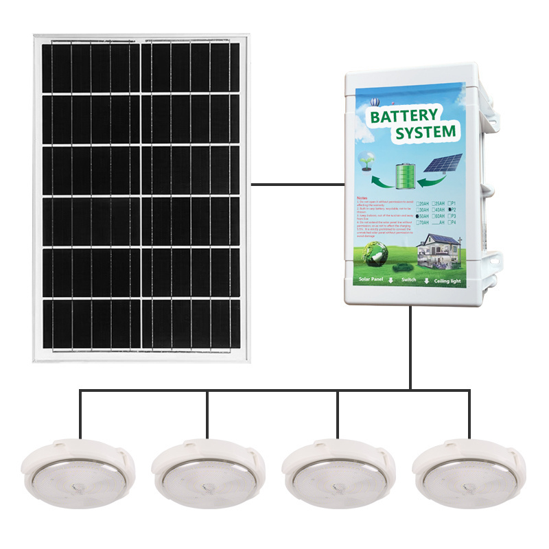 Home new rural indoor and outdoor waterproof 100W 200W 300W super bright home use solar ceiling light