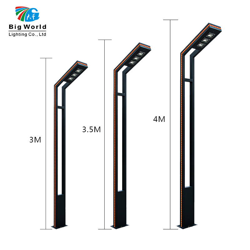 Die-cast aluminum Led lamp pole  ceiling light 30w 40w 60w 90w garden lamp pole Outdoor waterproof LED garden light