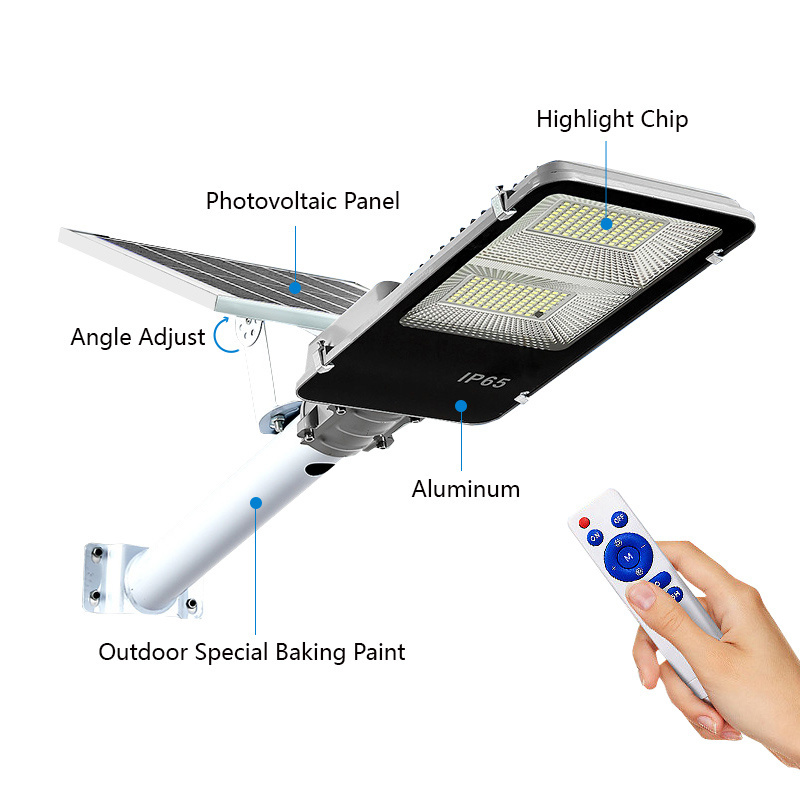 Solar Street Lamp Solar Street Light Split Die Cast Aluminum+tempered Glass Factory Special Outdoor Ip65led 150w 300w LED DC 80
