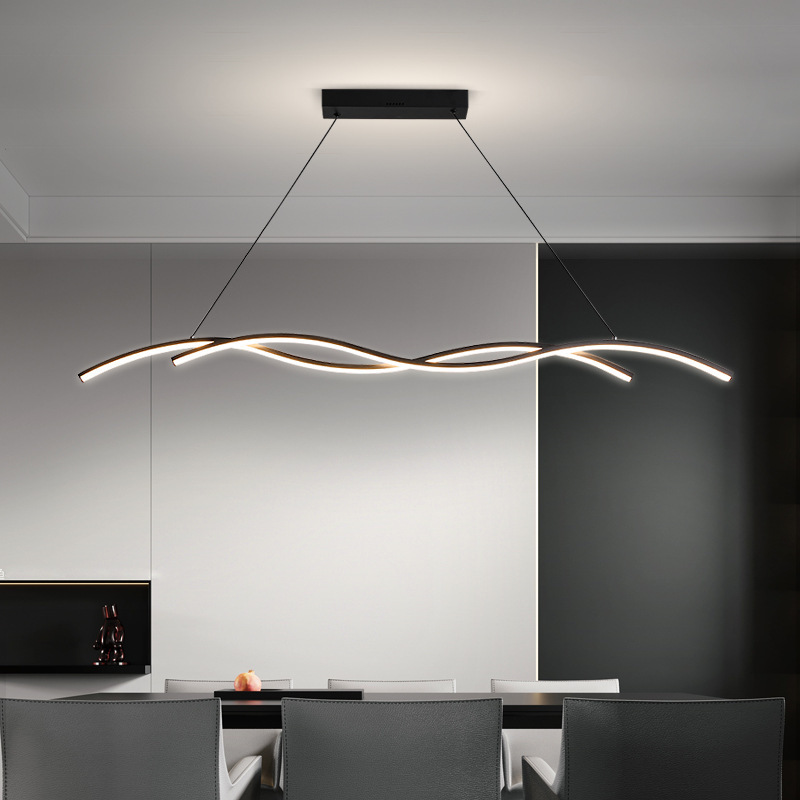 2023 Led Pendant Lamps Bar Shaped Curved Dining Nordic Ceiling Lighting Chandelier For Living Room Decorative Lighting