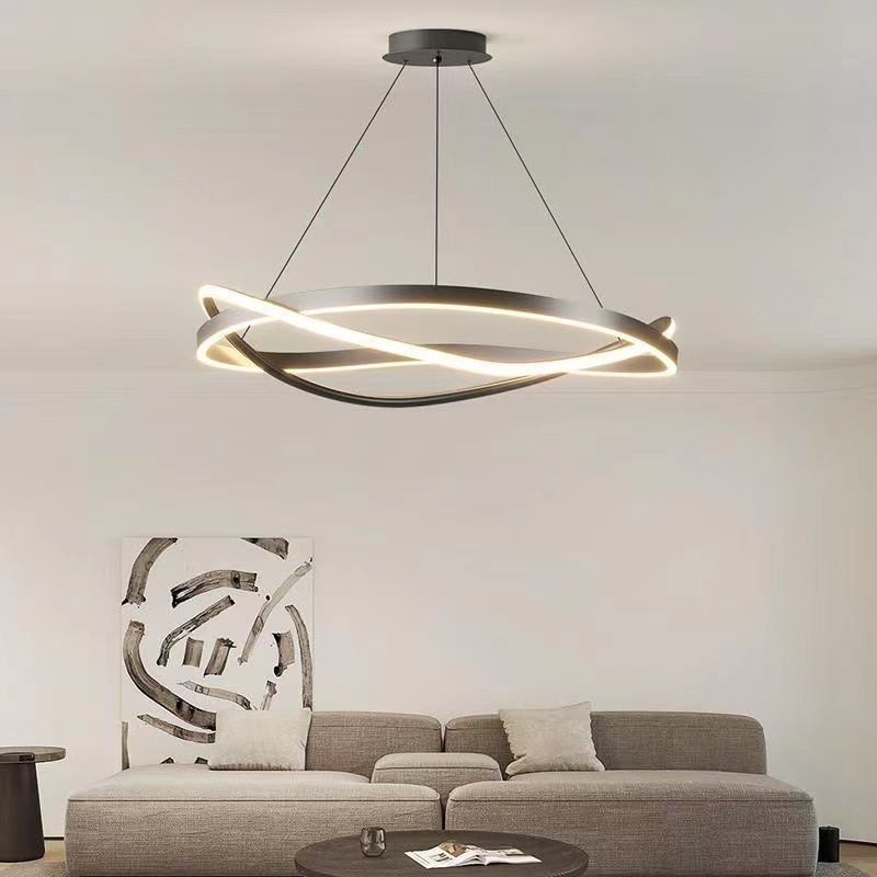 Modern Fashion design Pendant Light 85~265v Black housing hanging lamp Ceiling Lighting led circle chandelier Ring Pendant Light