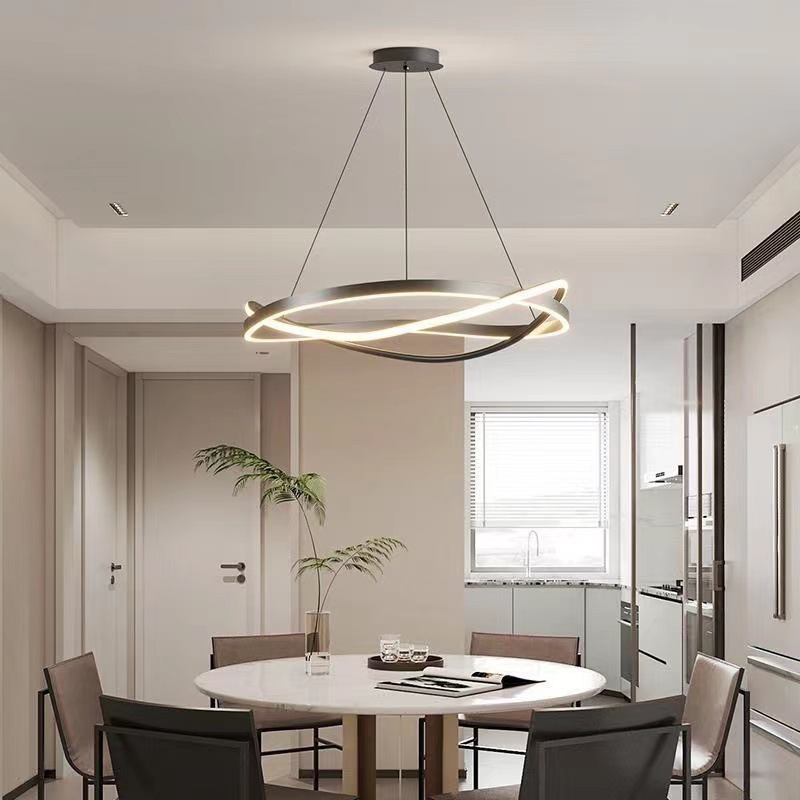 Modern Fashion design Pendant Light 85~265v Black housing hanging lamp Ceiling Lighting led circle chandelier Ring Pendant Light