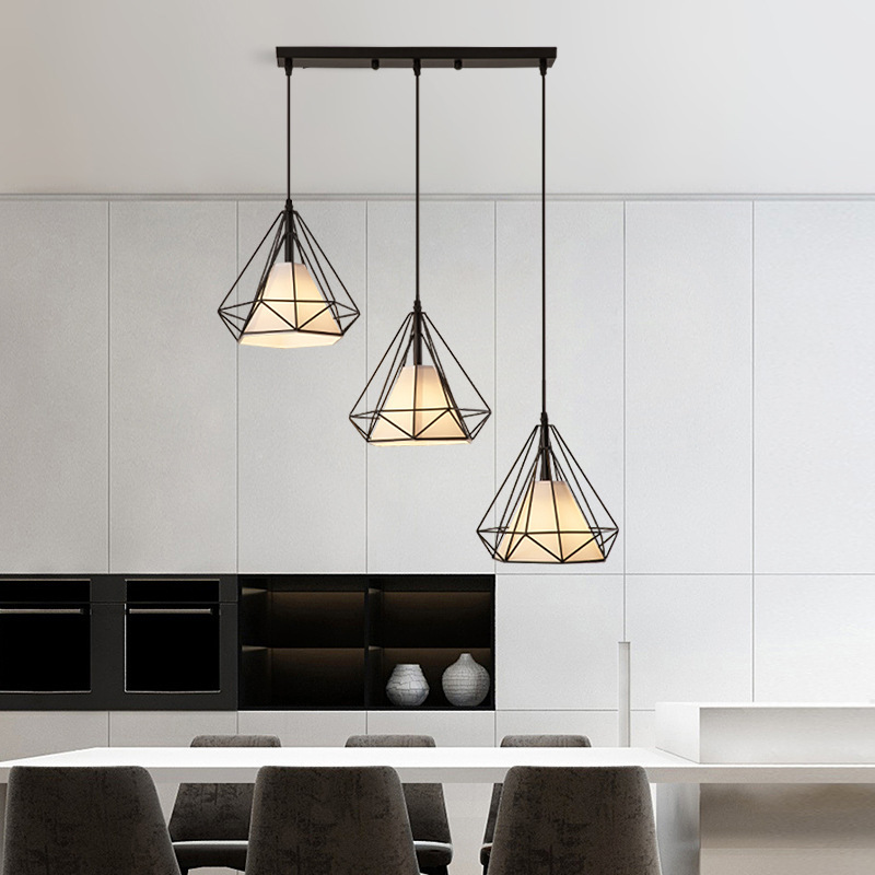 Modern metal frame multiple shapes chandelier ceiling lighting fixtures round E26 bar mini indoor art decor hotel pendant lamp