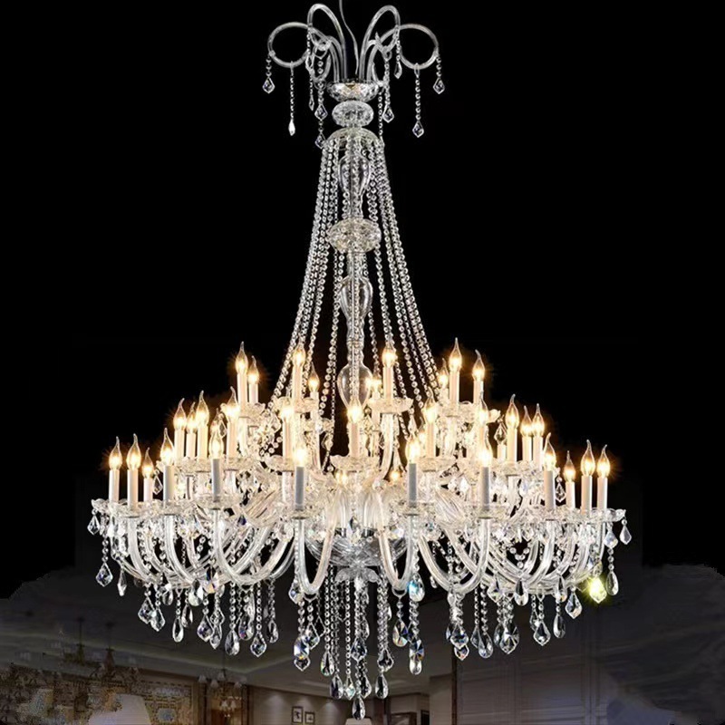 Custom Made Large Indoor Decoration Project Pendant Light Hotel Advanced Crystal restaurant light luxury modern led chandelier