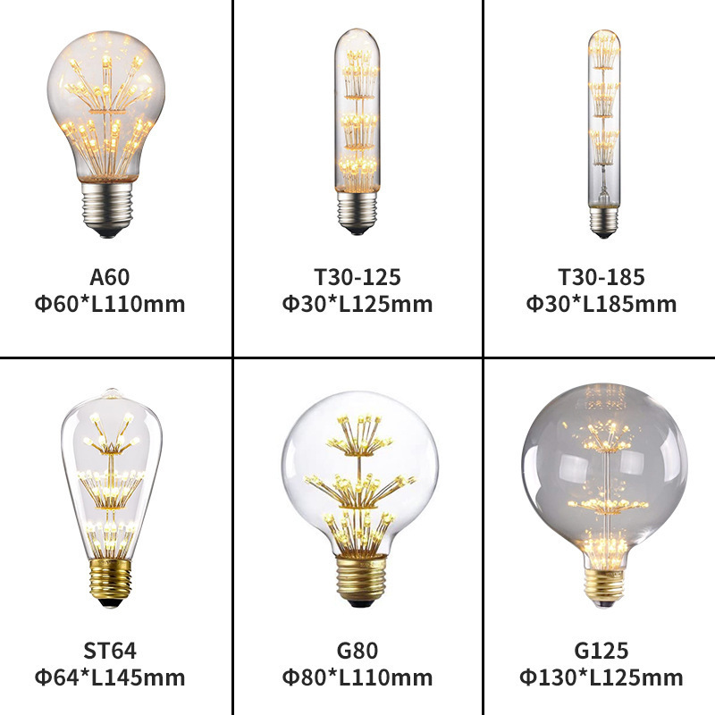 2022 led bulb filament E14 spiral decorative lamp 110V retro small bulb amber clear frosted dimmable wholesale bulb