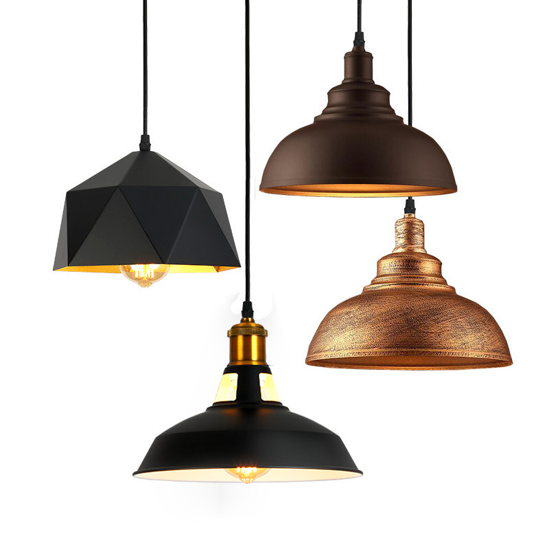 Nordic Pendant Lamps Retro Chandelier Classic Home Decor LED Round Led Iron lampshade E26 E27 AC85-260V Pendant Light