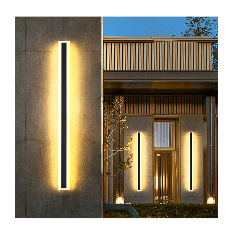 Outdoor Wall Lamp Long Wall Lamp Exterior LED Strip Linear Wall Light Garden Sconce IP65 Metal 110V 1M 1.2M 2M 2.4M Aluminum 80